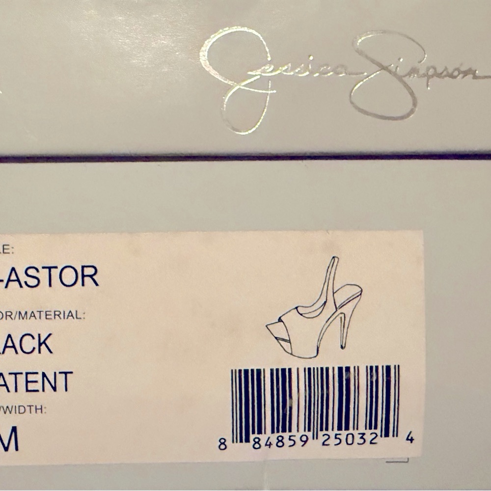 Jessica Simpson Black Patent Platform Heels